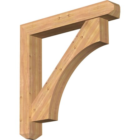 Ekena Millwork Westlake Craftsman Smooth Bracket w/ Offset Brace, Western Red Cedar, 7 1/2"W x 48"D x 48"H BKT0806X48X48WTL04SWR